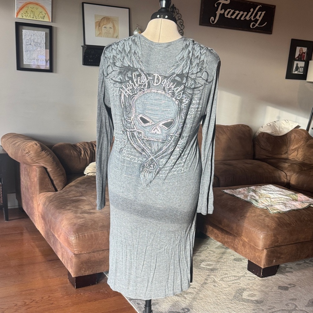 Harley-Davidson Gray Long Cardigan